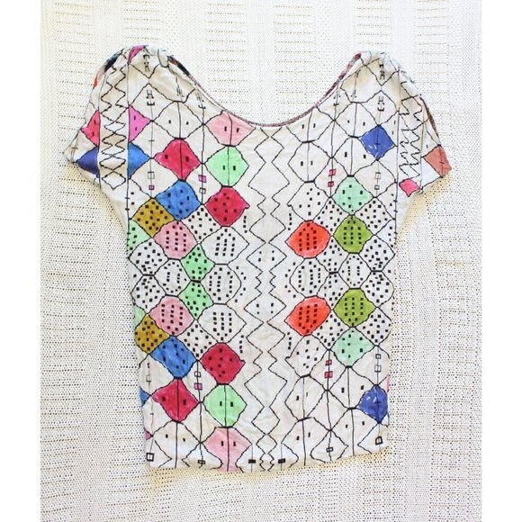 Chufy Reversible Multicolor Mini Dress Scoop neckline Short sleeve Camel Size L? - Picture 7 of 13